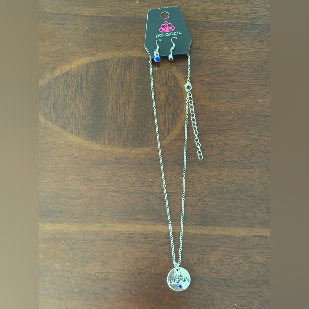 Paparazzi Silver and Blue Jewelry Set - Picture 3 of 3